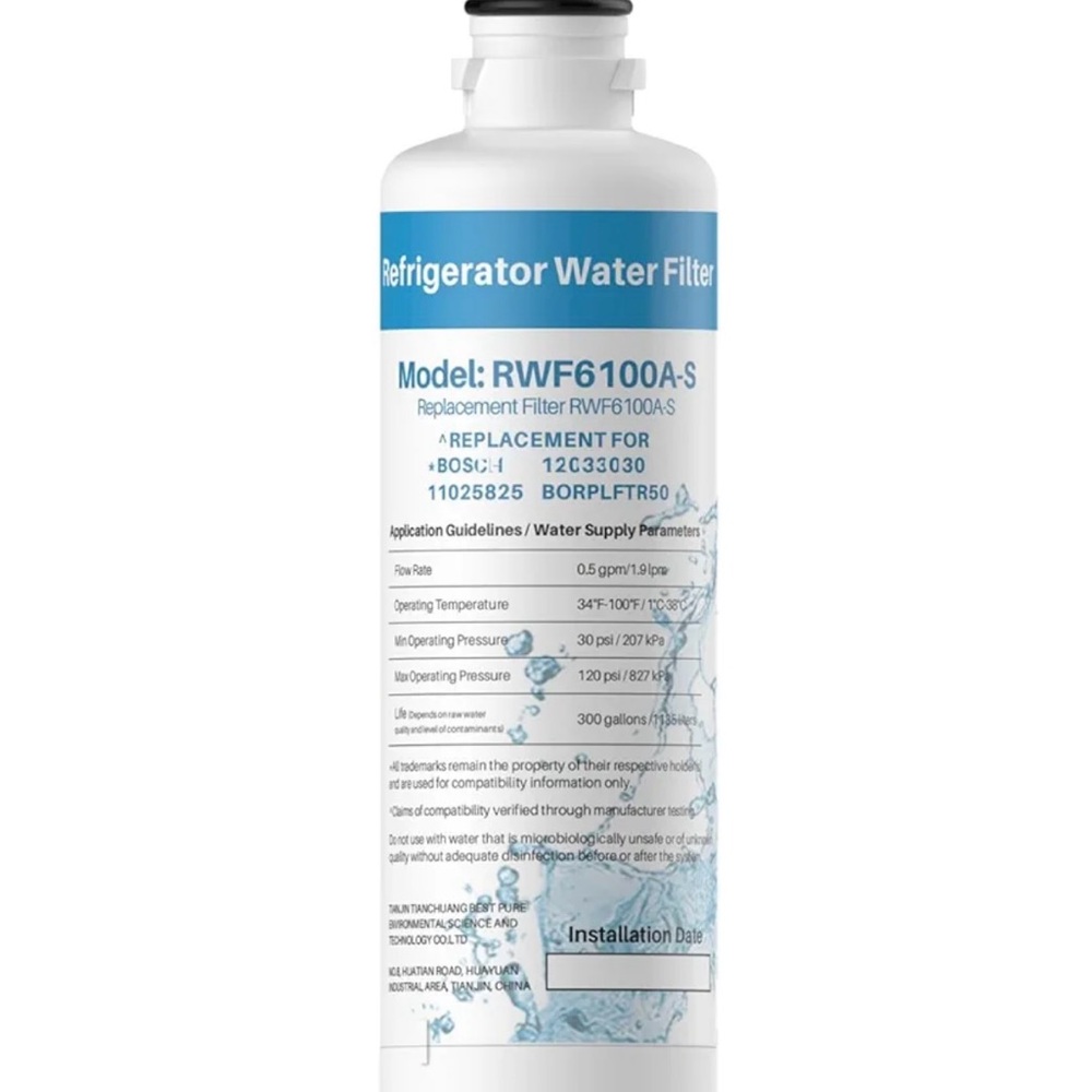 🆕NEW Refrigerator Water Filter Compatible for Bosch Model RWF6100A-S (Off Brand)